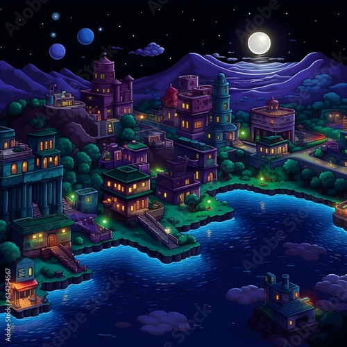 Starry Shorelines: Nighttime Adventures in Mario's World