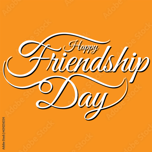 Happy Friendship day vector illustration with text