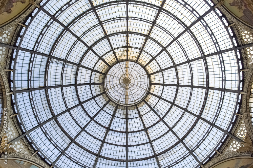Milan, in Italy, the galleria Vittorio Emanuel, in the historic center

