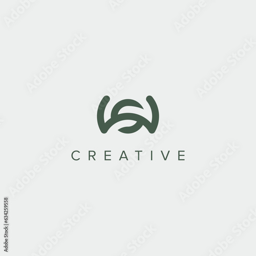 Modern unique letter WS SW logo design template - vector.