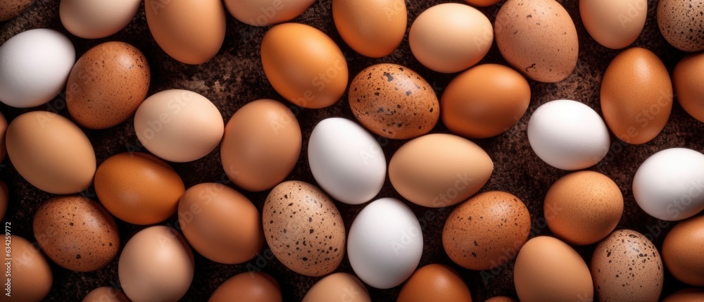 Eggs background with copy of space. Generated by AI Eggs background with copy of space. Generated by AI