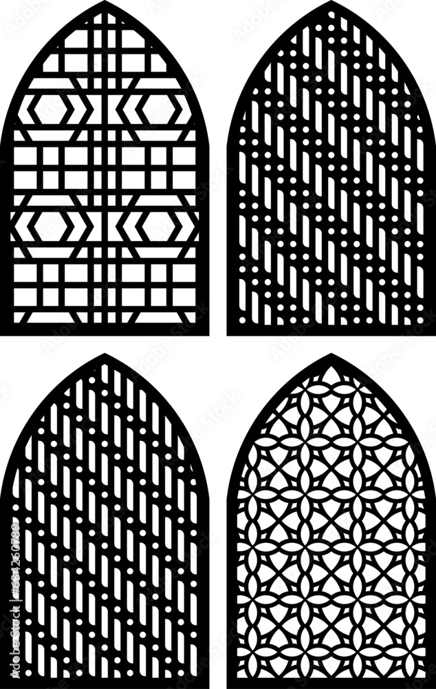 Simple Vector Pattern for Laser Cutting, Decoration, and Ornament. Metal design, wood carving, vector	