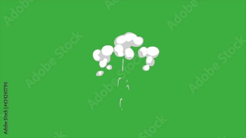 A video animation loop element effect cartoon smoke on green screen background