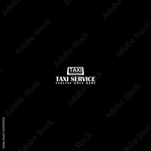 Taxi service logo template icon isolated on dark background