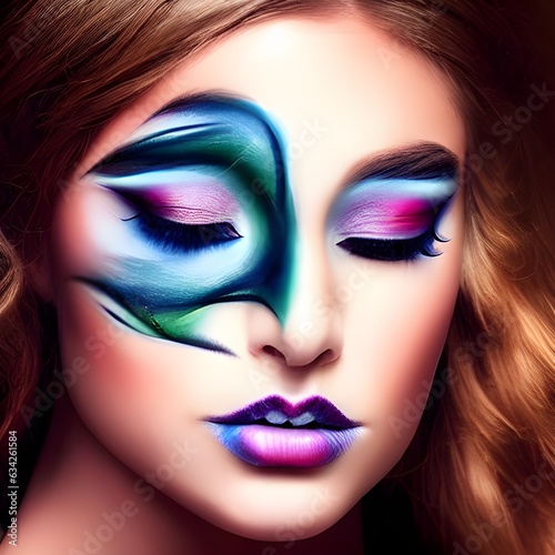 Attractive model showcases captivating makeup with a touch of fantasy