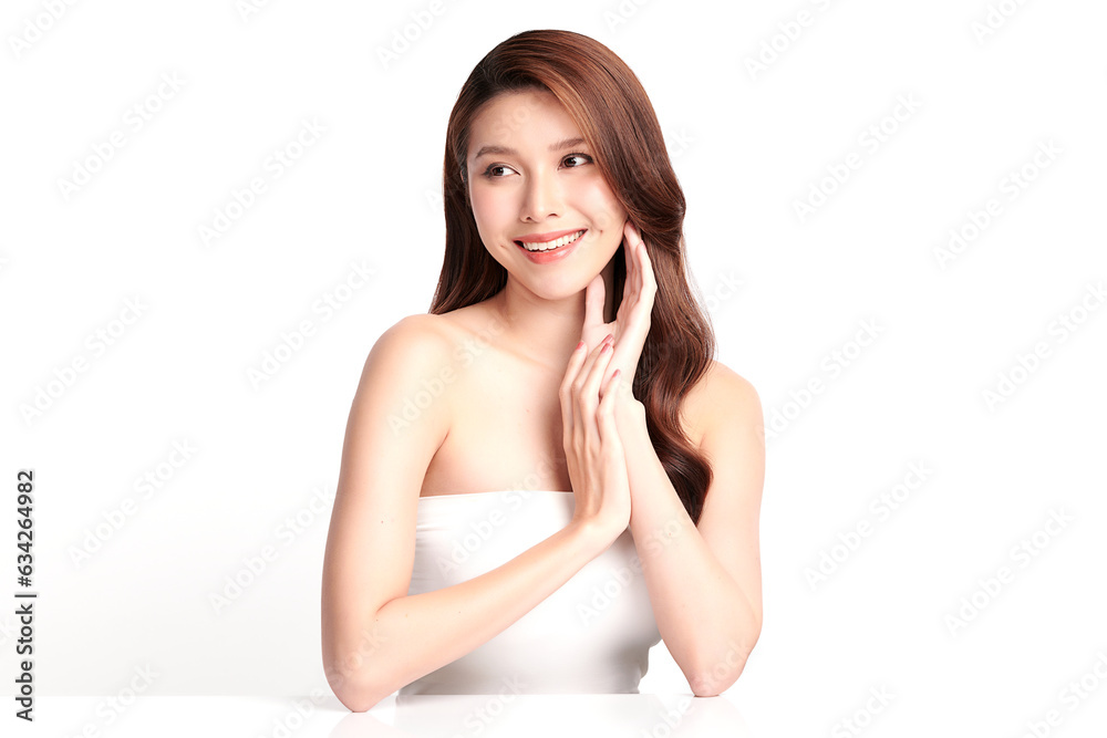 Beautiful young asian woman with clean fresh skin on white background, Face care, Facial treatment, Cosmetology, beauty and spa, Asian women portrait. Beautiful young asian woman with clean fresh skin on white background, Face care, Facial treatment, Cosmetology, beauty and spa, Asian women portrait.