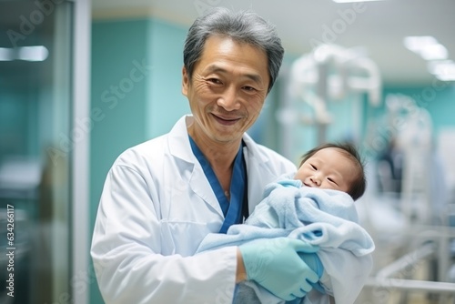 A Man Holding A Baby In A Hospital Room. Waiting For Baby  Mans Role As Father  Creating Lasting Memories  The Blessings Of Parenthood  The Joys Of Fatherhood  Preparing Your Home For Baby