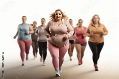 A Large Group Of Women Are Running Together