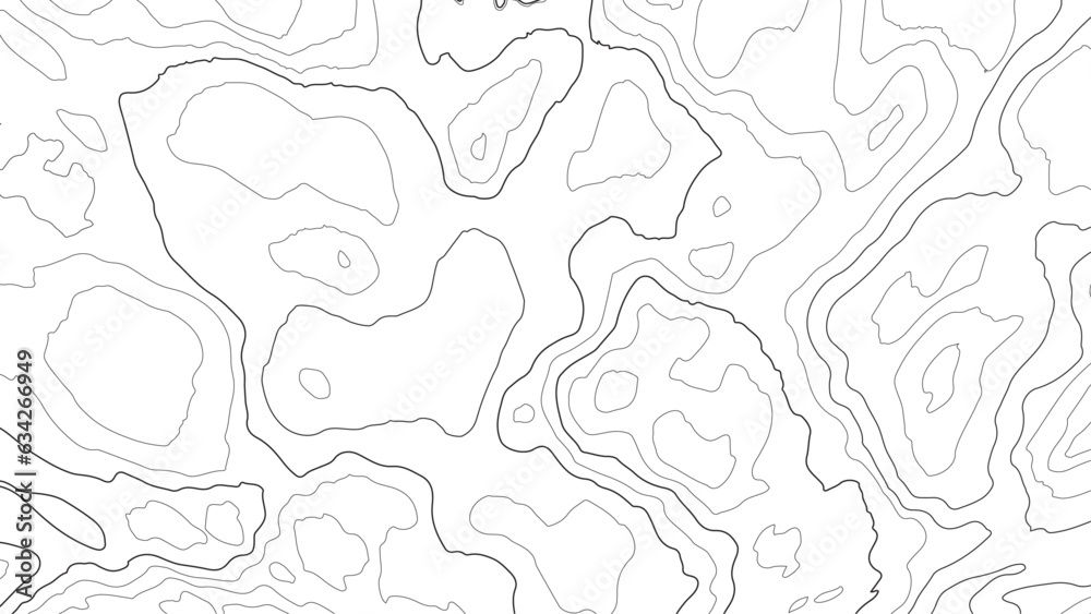 topographic map, abstract height lines on white background vector