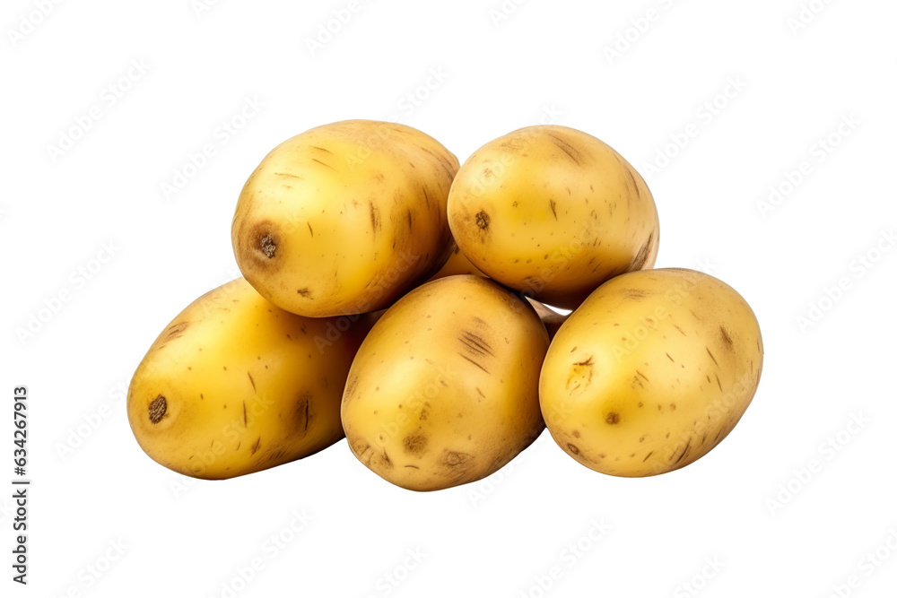 Close-up potatoes isolated on transparent or white background PNG Close-up potatoes isolated on transparent or white background PNG