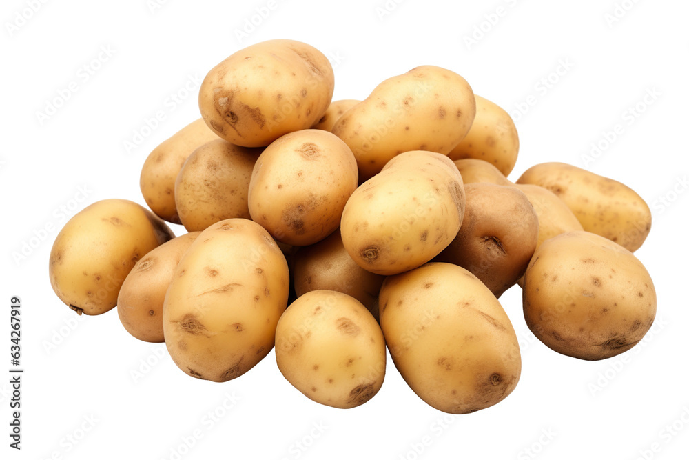 Close-up potatoes isolated on transparent or white background PNG Close-up potatoes isolated on transparent or white background PNG