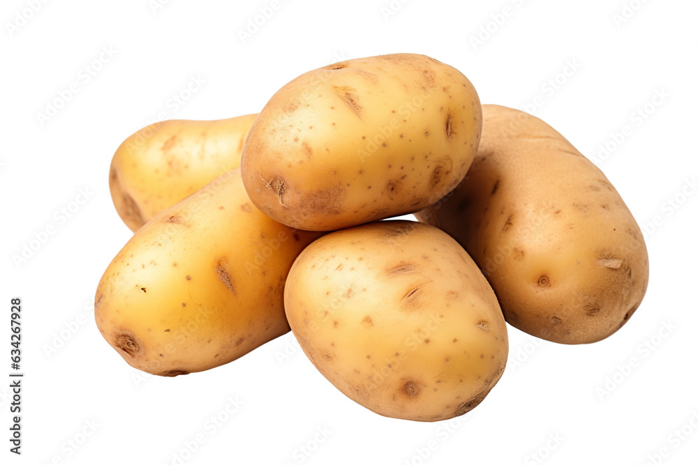 Close-up potatoes isolated on transparent or white background PNG Close-up potatoes isolated on transparent or white background PNG