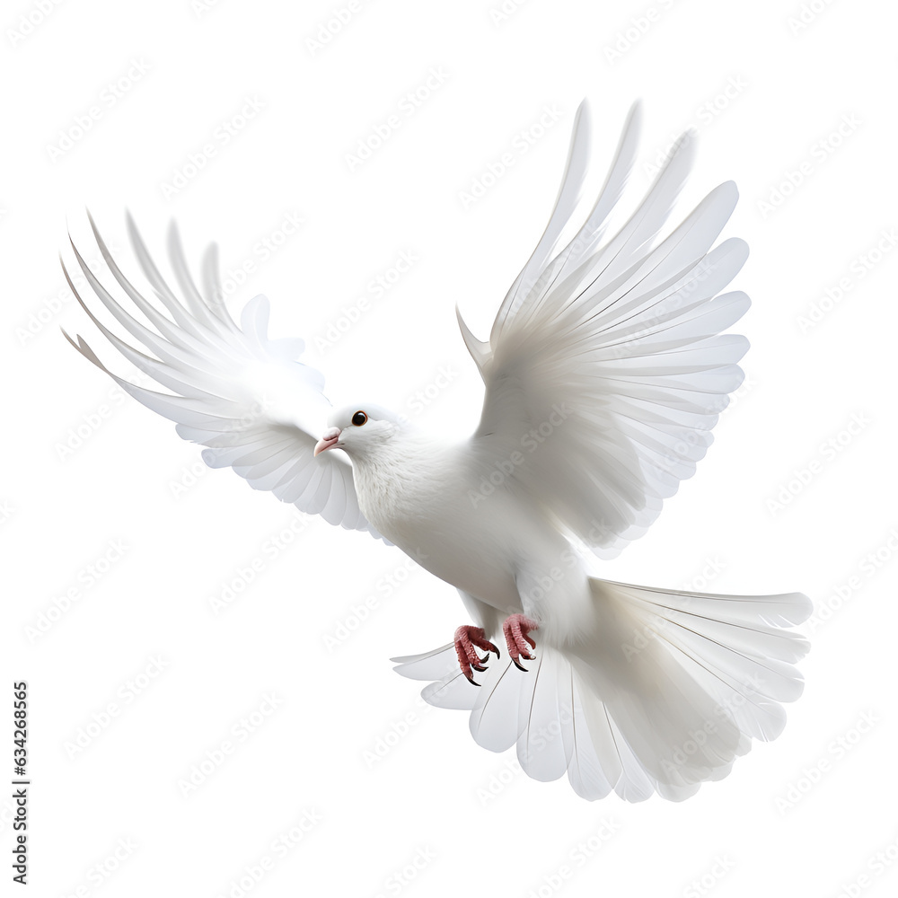 Fototapeta premium Pure White Dove Soaring Through the Sky