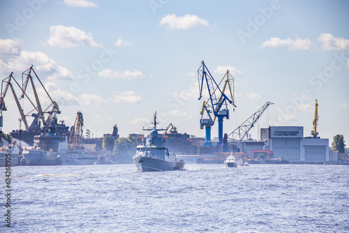 Parade of warships on the Neva