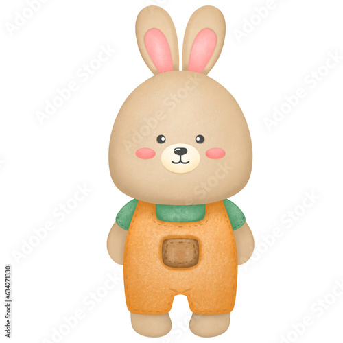 cute cartoon rabbit holding illustration