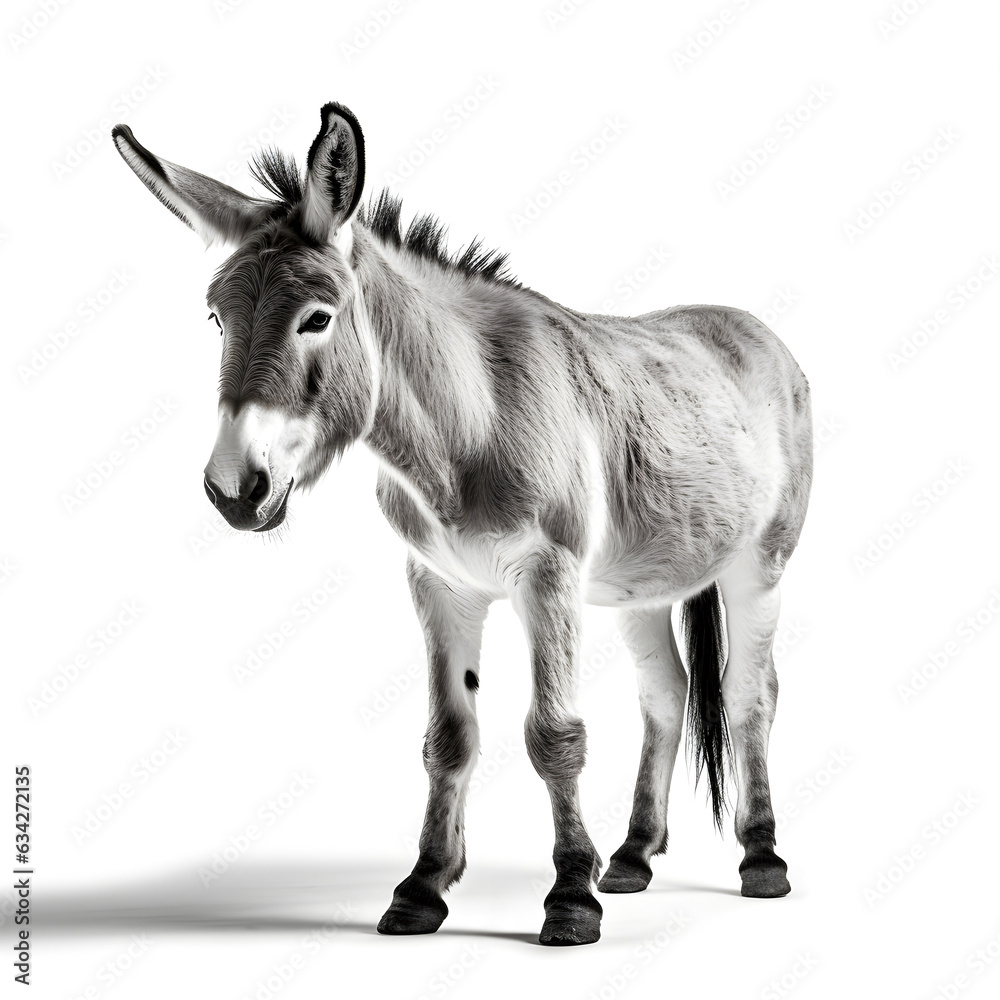 Fototapeta premium Donkey isolated a on white background.