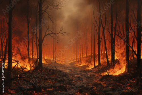 Forest fire  natural disaster  climate change  global warming