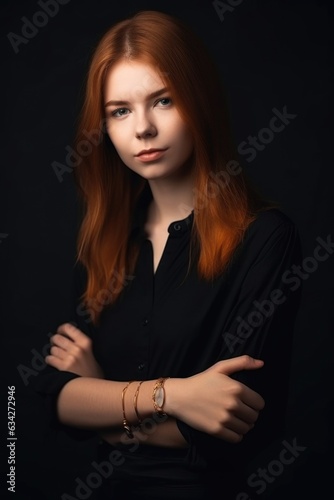 portrait of a gorgeous young woman posing with her hand on her hip