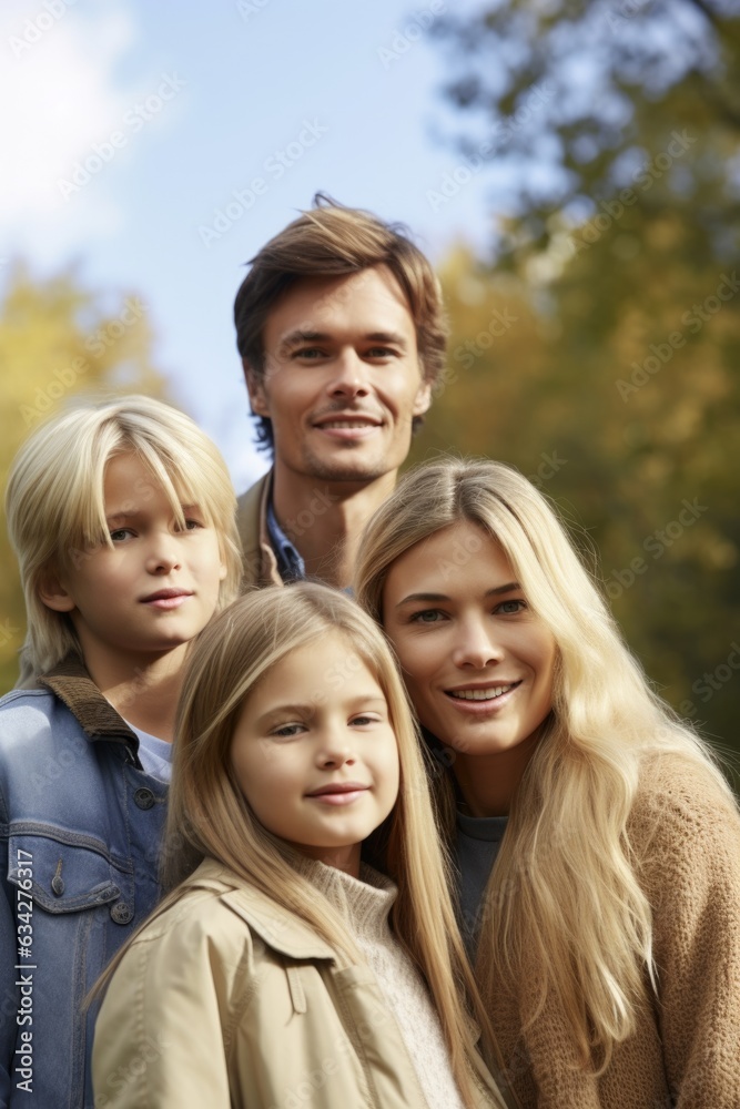 portrait of a family enjoying the outdoors