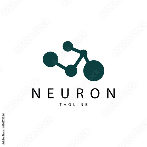 Neuron Logo, Cel Dna Network Vector, And Particle Technology, Simple Illustration Template Design