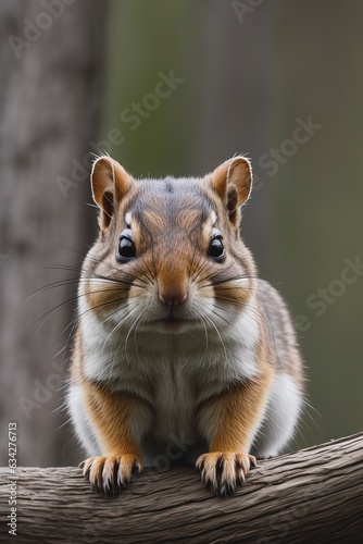 Portrait of nice and cute chipmunk closeup