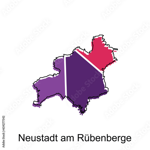 Map of Neustadt Am Rubenberge geometric colorful illustration design template, Germany country map on white background vector photo