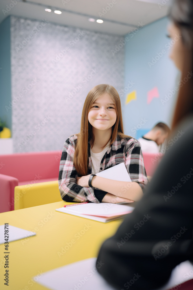 Happy Young and College Students at School