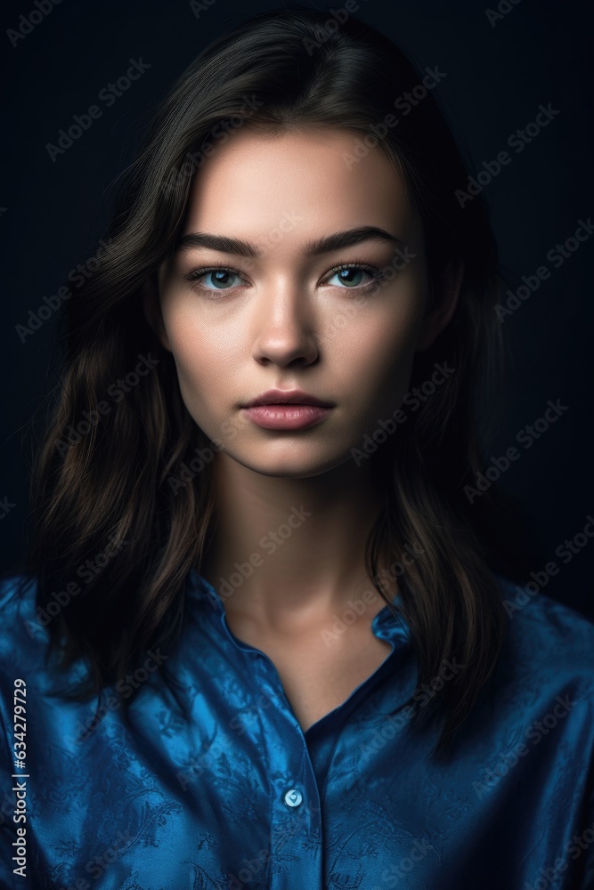 cropped shot of a beautiful young model wearing blue cropped shot of a beautiful young model wearing blue
