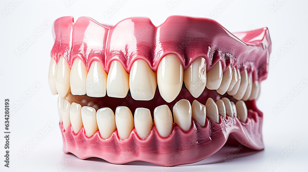 happy tooth model on isolate on white background