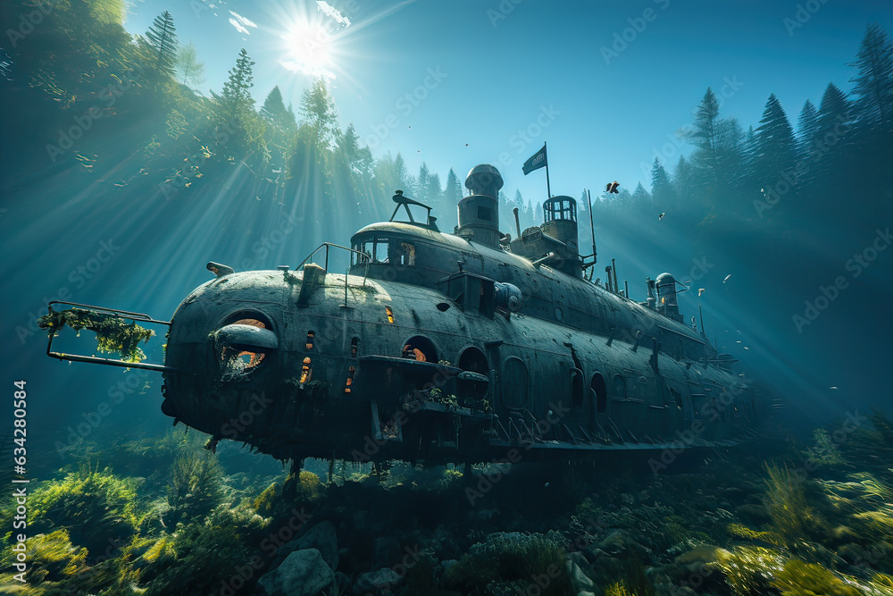 submarine underwater Generative AI submarine underwater Generative AI