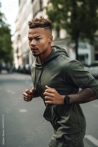 cropped shot of a young man jogging outdoors