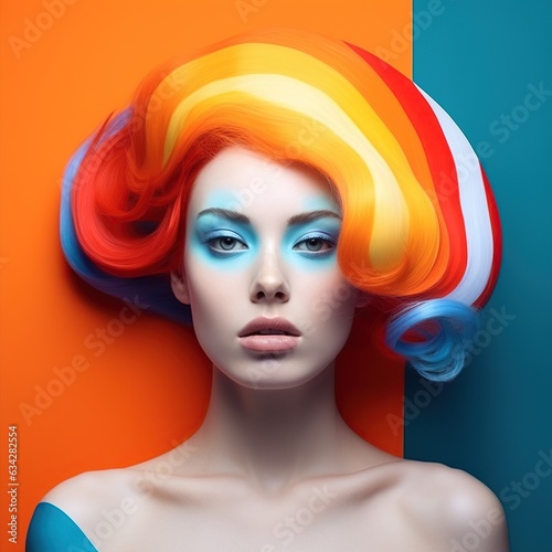 Illustration of a fashion portrait,  AI Generated