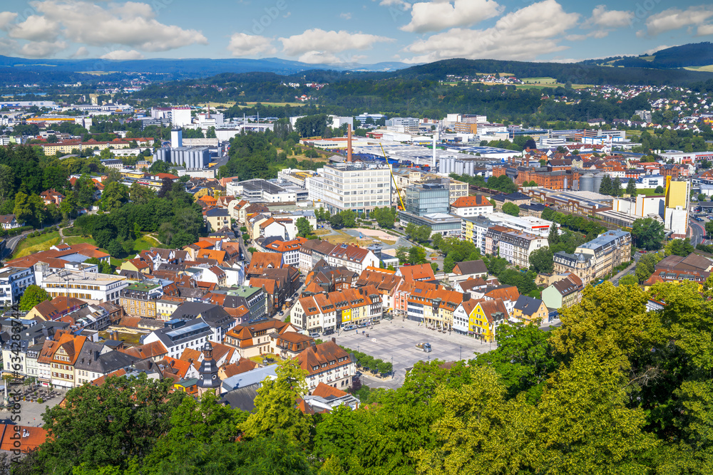 Aerial view over the city of Kulmbach