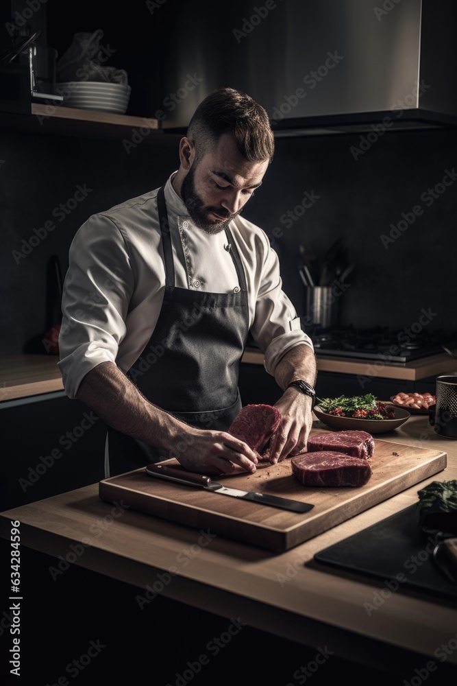 cropped shot of a man preparing his dinner in the kitchen