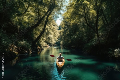 Kayaking in a river