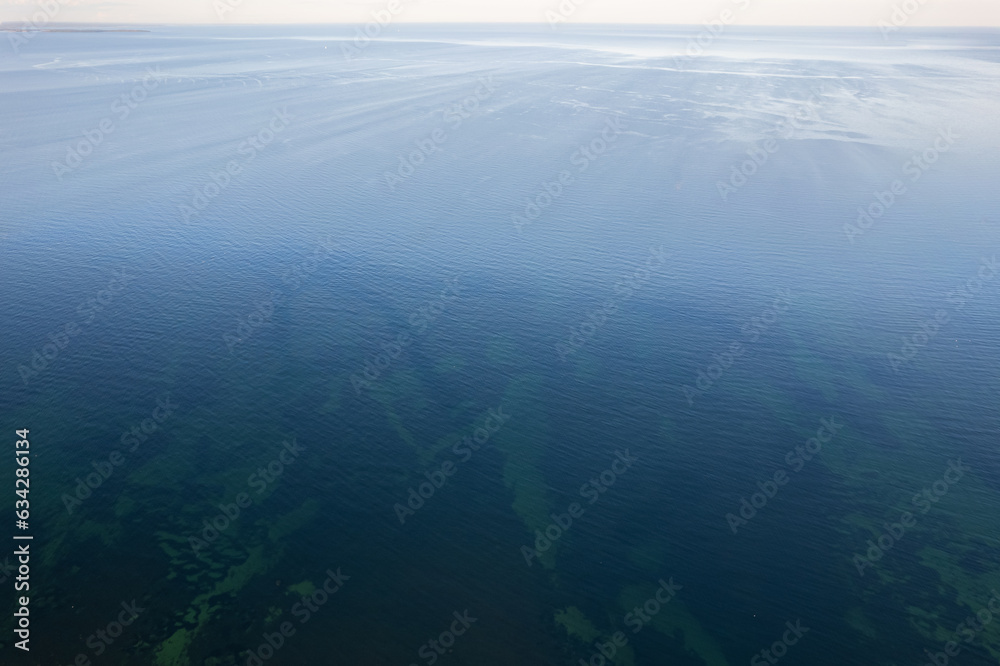 Aerial view of a blue sea, ocean. Maritime sea landscape, seascape.
