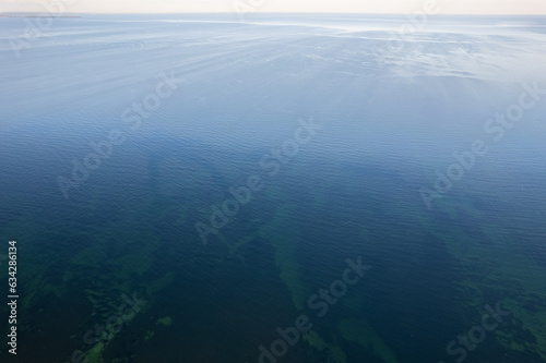 Aerial view of a blue sea, ocean. Maritime sea landscape, seascape.
