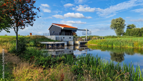 Pumping station to regulate water level of polder in Dutch province Friesland