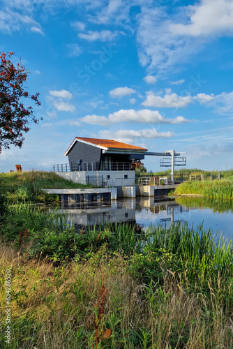 Pumping station to regulate water level of polder in Dutch province Friesland