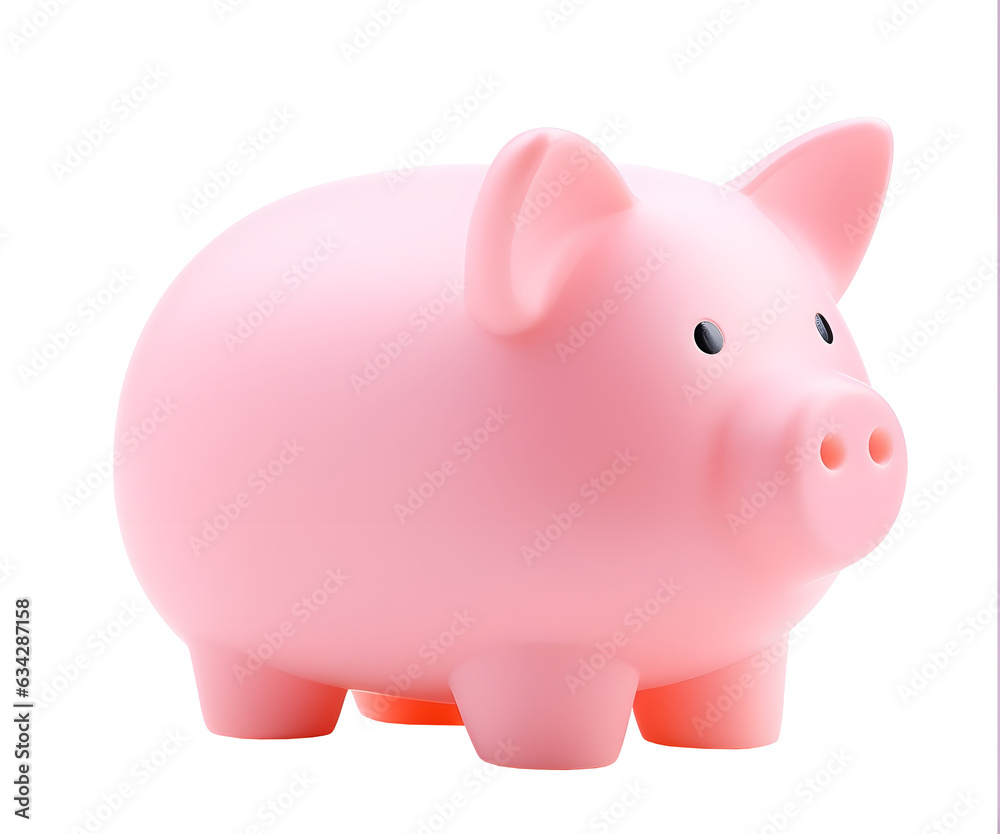 Pink piggy bank isolated