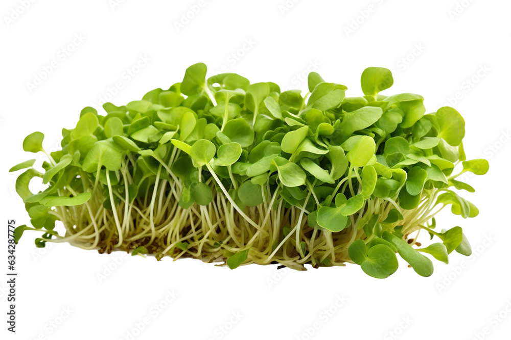 Obraz premium Close-up Cress vegetable isolated on transparent or white background PNG