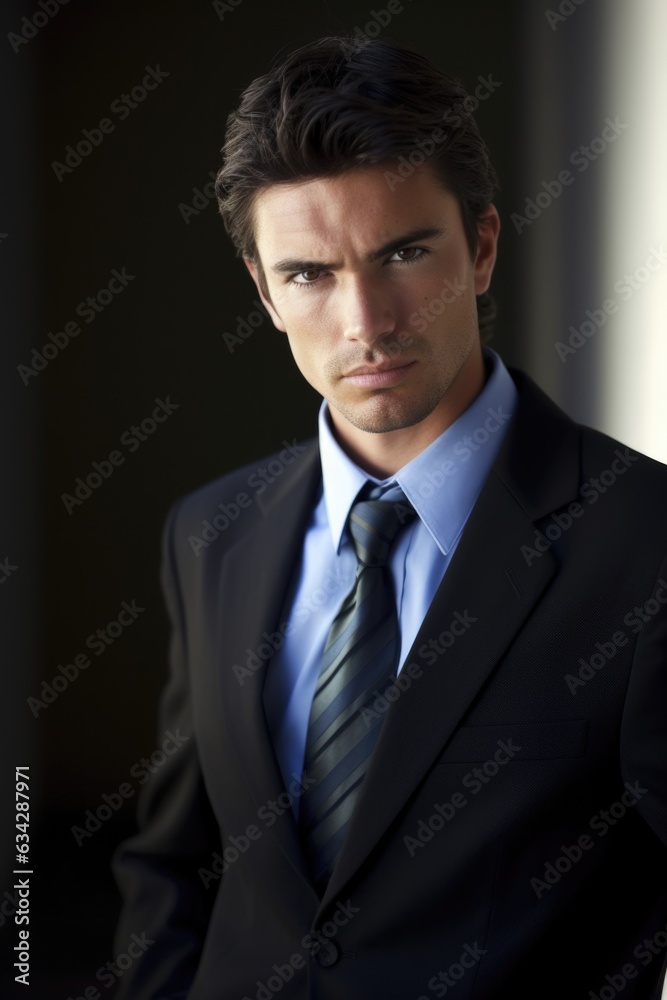 a handsome young businessman standing and looking at the camera a handsome young businessman standing and looking at the camera