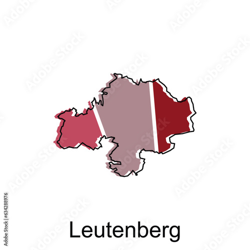 Leutenberg City Map. vector map of German Country design template with outline graphic colorful style on white background