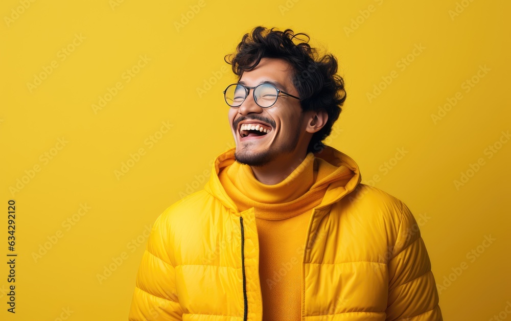 Ultra handsome man, smiling and laughing, wearing bright clothes. created by generative AI technology. Ultra handsome man, smiling and laughing, wearing bright clothes. created by generative AI technology.