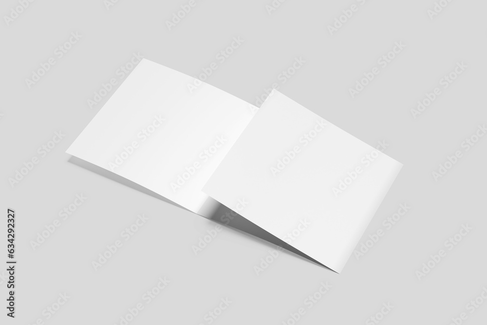 Square Trifold Brochure Blank Mockup