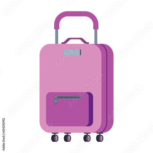 Wheel luggage vector cartoon illustration isolated on a white background.