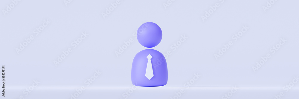 3D rendering. Businessman icon on white background. Leadership and Success concept 3D rendering. Businessman icon on white background. Leadership and Success concept