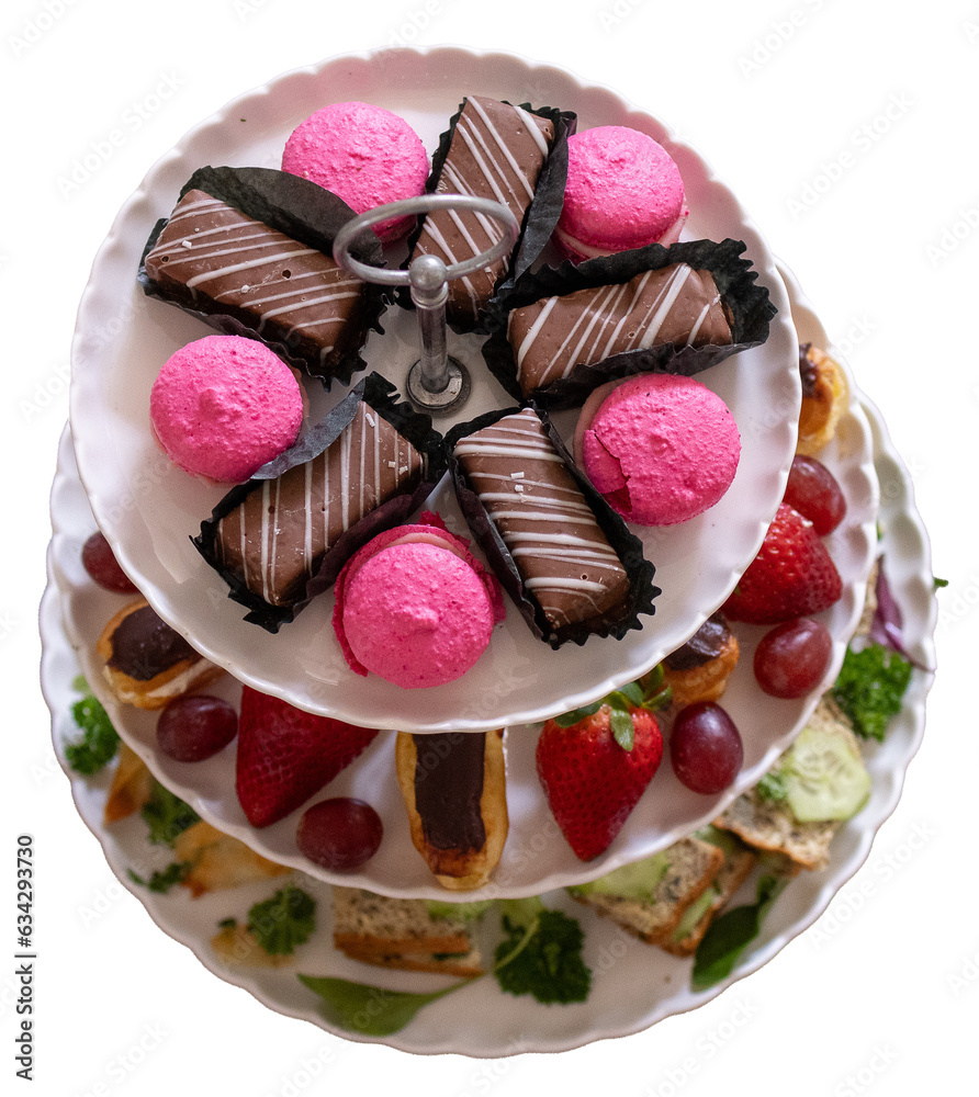 Cake stand with cakes