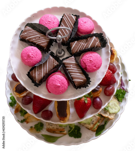 Obraz na płótnie Cake stand with cakes w salonie