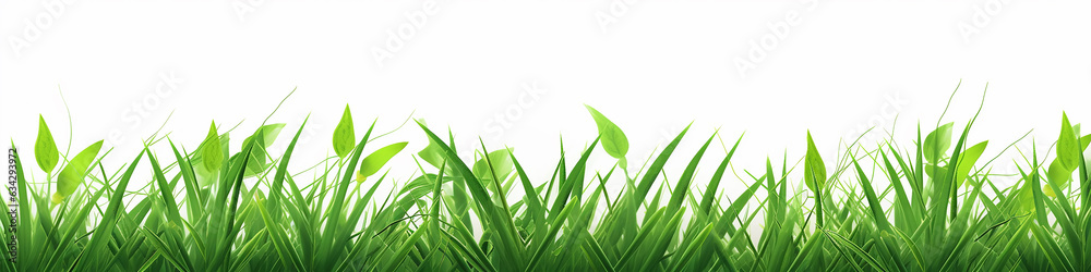 a row of 3d green grass on a white background. a row of 3d green grass on a white background.